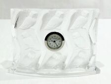 Antique French Lalique France Hulotte Crystal Table Clock Signed 19th C