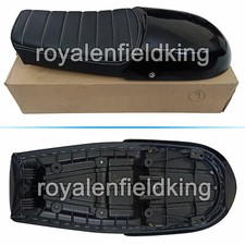 Adapté Pour Royal Enfield Interceptor & Gt 650 D27 Cuir Double Siège & Noir Col