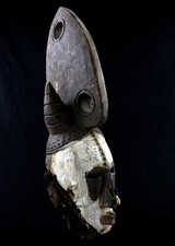 African Tribal Art Africa - Igbo Ibo Mask with Base - Nigeria - 58 Cms ++++