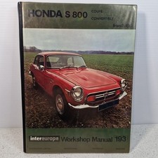 Honda S 800 Coupe Convertible Workshop Manual Hardcover Intereurope S800 1966-71