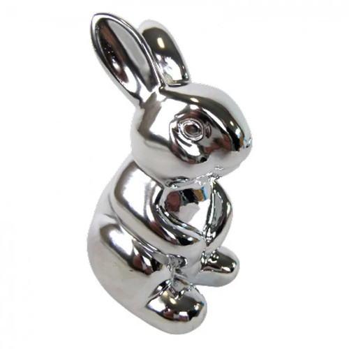 Statue lapin résine - résine, argent