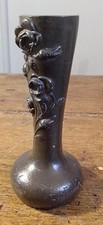 SMALL ART NOUVEAU STYLE PEWTER VASE SIGN C DEFRANOZ
