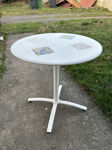 Table ronde métal pliable - table,