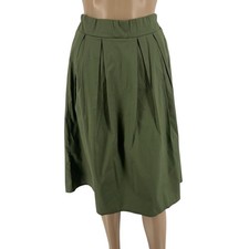 Jupe Évasée En Coton Vert