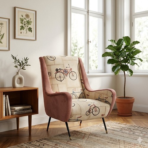 Fauteuil vintage velours - fauteuil,