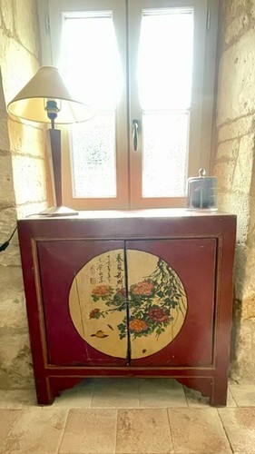Meuble chinois rouge décor - meuble,