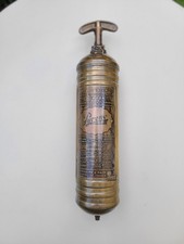 Extincteur Pyrene ancien en laiton avec support mural – Années 1930 – Objet rare