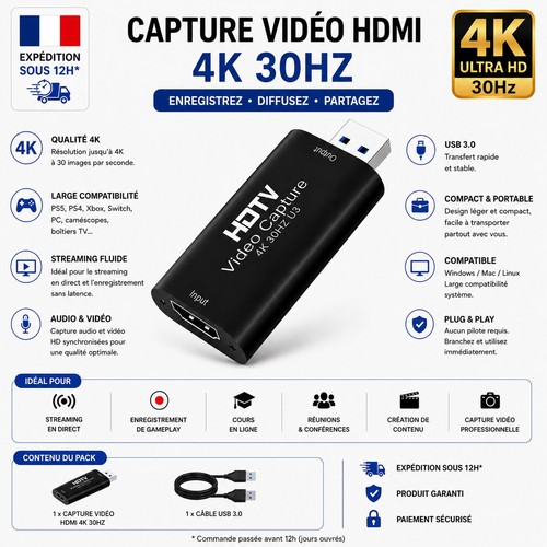 Capture vidéo hdmi 4k - ✅,