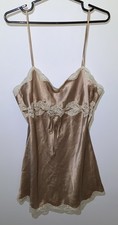 Victoria Secret Beige Nightdress With Laces Woman Size Large Satine Look