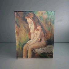Oil painting portrait woman genre scene old painting reproduction Renoir