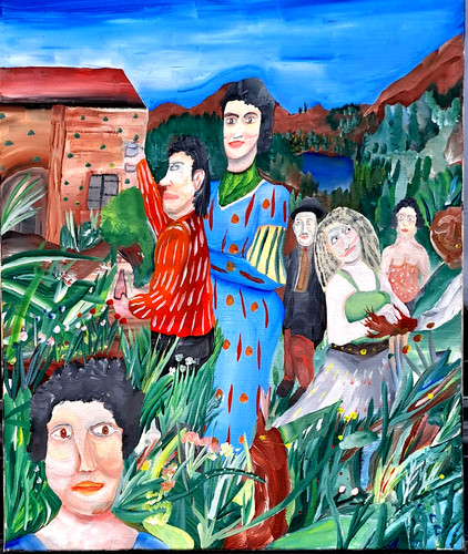 Art brut tableau naif - ,