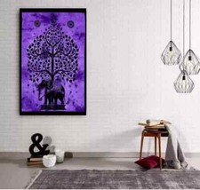 Affiche murale déco murale éléphant tapisserie indienne tapis de yoga jet de ...