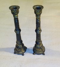 PAIR OF SMALL DOLL CANDLE HOLDERS IN REGULAR GOLD 19TH CENTURY