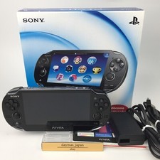 【Good】Sony PS Vita PCH-1100 Black 3G/Wi-Fi Model Console W/ Accessories #Den0607