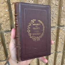 FROM THE EARTH TO THE MOON Jules Verne FRENCH Hardcover Leather J. HETZEL Paris