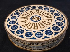 VICHY ETAT Boîte Circulaire Publicitaire Tôle Lithographiée Antique French Box 