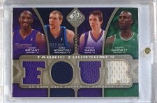 2009 SP Game Used Kobe Bryant Dirk Nowitzki Nash Garnett #PATCH Quad Jerseys