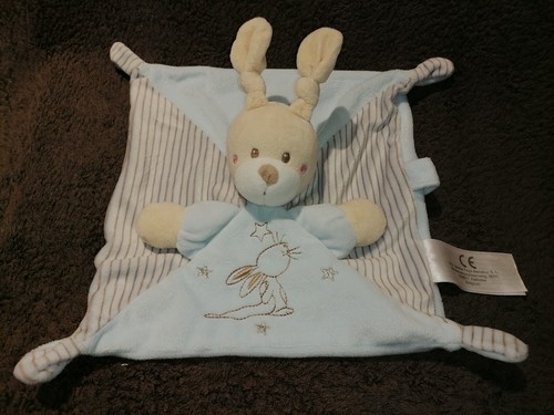 Doudou lapin plat - , bleu