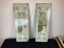 2 Art Nouveau Deco 1900 enamel plates, shop, loft.......