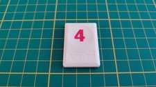Tuile chiffre 4 quatre rouge