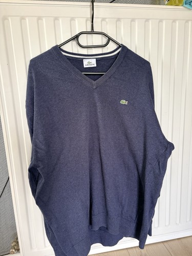 Lacoste pull homme bleu - col, v