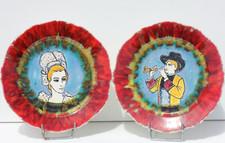 YOUEN - QUIMPER FAIENCE PLATES - UNIQUE PIECES - D. 25 cm - 1130 g