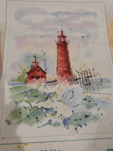 Aquarelle lighthouse counted - aquarelle,