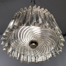 French Modernist 1930 Bronze Glass Chandelier Dlg Venini Art Deco Ceiling Lights