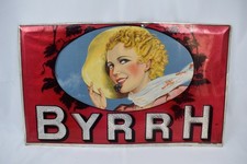 RARE GLACOID ON CANVAS ADVERTISING BYRRH WINE AU QUINQUINA ART DECO 1936