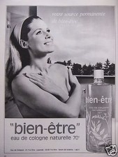 1968 WELLNESS NATURAL COLOGNE 70° PRESS ADVERTISEMENT - ADVERTISING