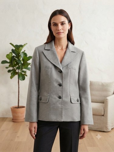 Blazer veste femme gris uni