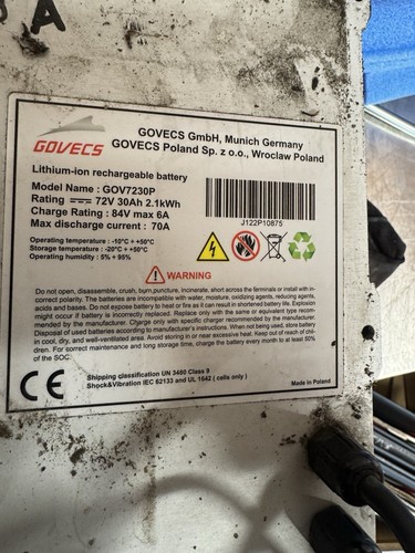 Govecs gov7230p 30ah 72v - govecs,