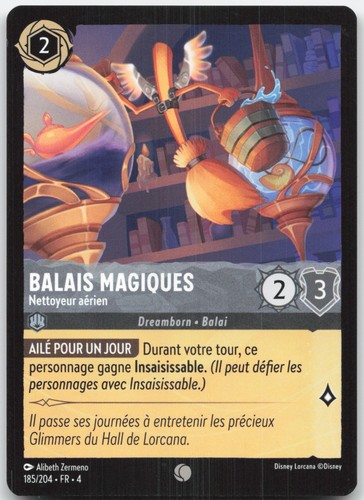 Carte lorcana balais - carte, magiques