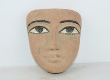 Rare masque tête bois cercueil roi momie égyptien ancien égyptologie