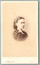 CDV 1870 Jeune Fille au serre-tête Photo Ancienne Leblanc à Paris Teen girl Foto