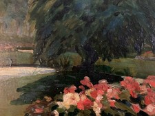 Peinture Huile Sur Bois 1960