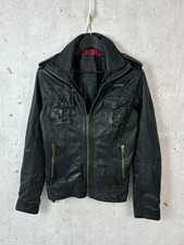 Superdry Black Leather Zip Pocket Long Sleeve Men’s Jacket Size S