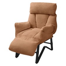 Fauteuil relax marron en lin