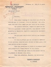 INVOICE 1948 BICYCLE TRAILERS BORDEAUX TRANSPORTS A BORDEAUX