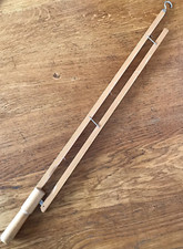 vintage SUPPORT baguette CANNE bois PORTE journal crochet JOURNAUX de RESTAURANT