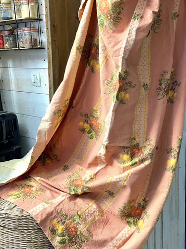 Rideau vintage imprime - vintage, fleuri