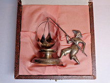 Passe thé a bascule,  pêcheur en argent vietnam dans son coffret d'origine