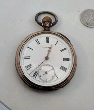 Antique Longines Paris 800 Silver Pocket Watch Open Design #426916 NOT Running
