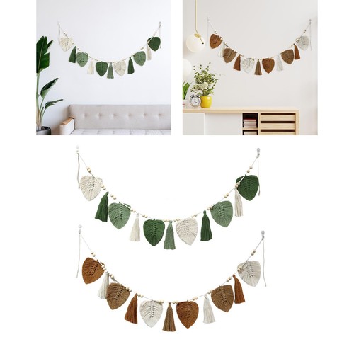 Feuilles macramé tenture - macramé,