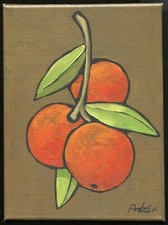 Contemporary Art Poralzi Painting - Oranges Hanging Acrylic Painting