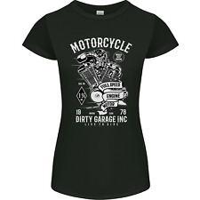 T-Shirt Femme Biker Petite Coupe Moto Garage Sale