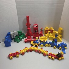 Vintage LEGO Duplo Circus Train Lot Elephant Clown Figures Blocks Bundle Cars