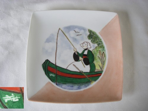 Vintage assiette peinte - assiette, la