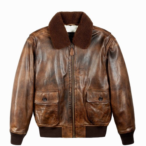 Blouson bomber cuir - cuir, marron