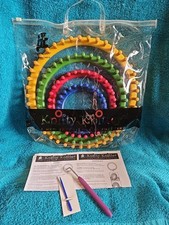 Knifty Knitter Round Loom Provo Craft 11”/9”/ 7” / 5" Set of 4 W/ Hook & Needle